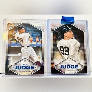 HERE COME THE JUDGE!! 2- CARD LOT AARON JUDGE YANKEES #1 GREAT. CARDS ARE MINT!!